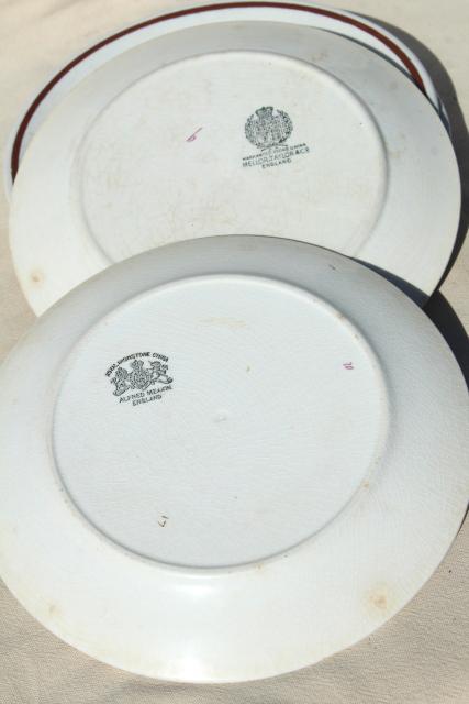 photo of lot of antique Tea Leaf white ironstone china plates, 1800s vintage #3