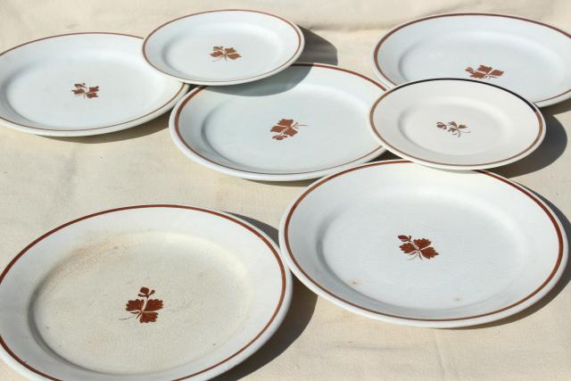 photo of lot of antique Tea Leaf white ironstone china plates, 1800s vintage #7