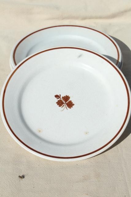 photo of lot of antique Tea Leaf white ironstone china plates, 1800s vintage #9