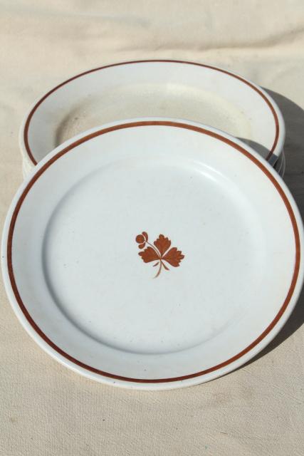 photo of lot of antique Tea Leaf white ironstone china plates, 1800s vintage #10