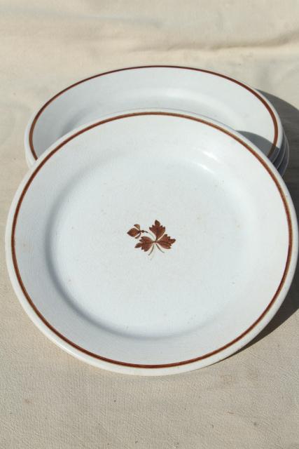 photo of lot of antique Tea Leaf white ironstone china plates, 1800s vintage #12