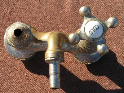 photo of lot of antique brass faucet parts #4