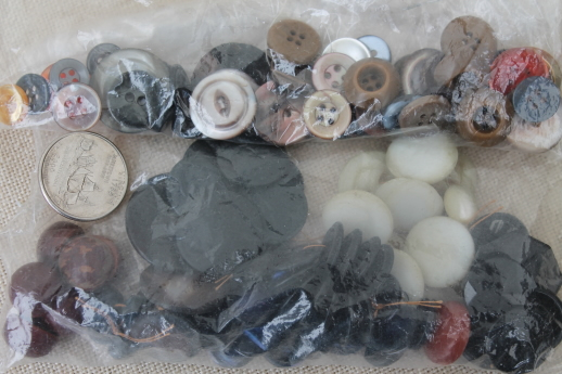 photo of lot of antique buttons, sorted button collection for sewing, jewelry crafts, altered art #11