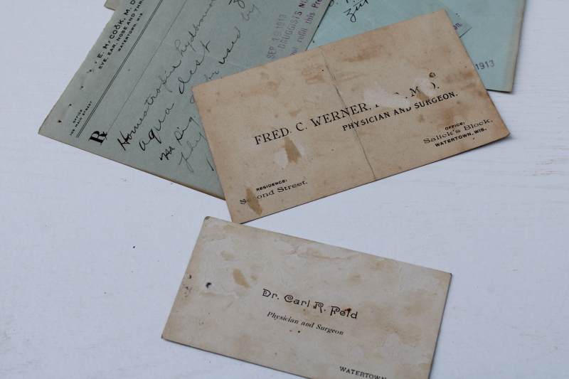 photo of lot of antique handwritten medicine prescriptions, pharmacy drugstore & doctor's letterheads, early 1900s vintage  #11