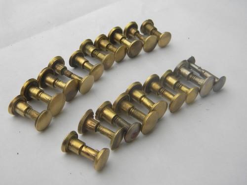 photo of lot of antique solid brass saw bolts & nuts, vintage handsaw hardware #6