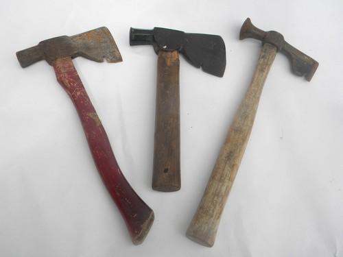 photo of lot of antique & vintage primitive hammer head hatchets #1