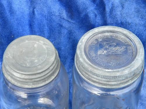 photo of lot of assorted old glass canning mason jars, Kerr, Atlas 1915 patent #3