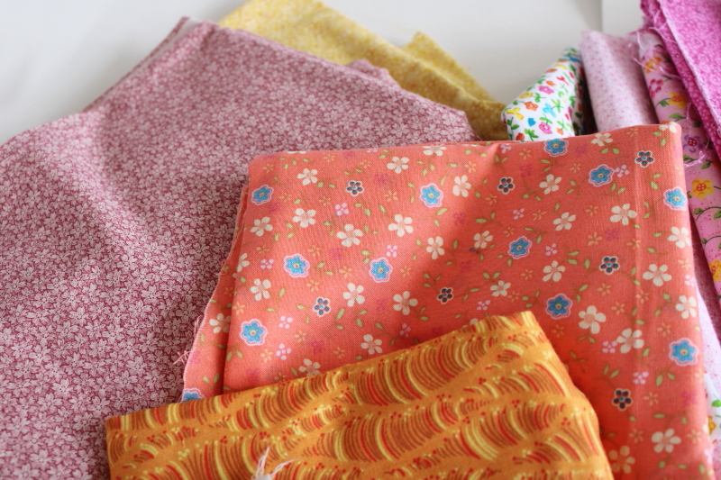 photo of lot of cotton print quilting fabric, tiny prints in all colors #2