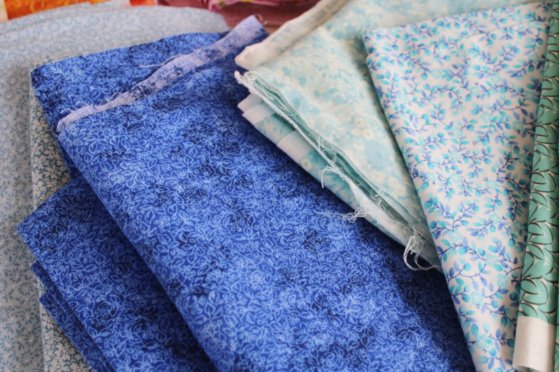 photo of lot of cotton print quilting fabric, tiny prints in all colors #7