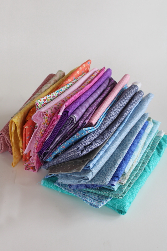 photo of lot of cotton print quilting fabric, tiny prints in all colors #9