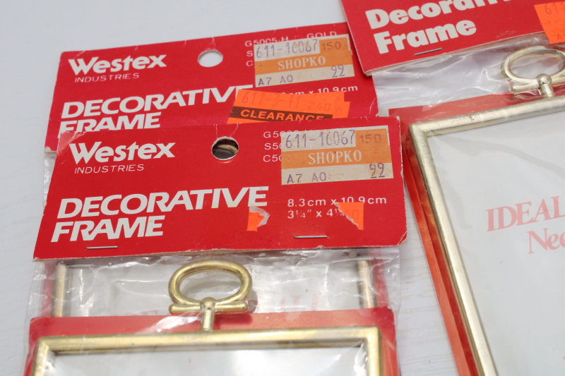 photo of lot of gold plastic mini frames, square and rectangle ornaments for cross stitch embroidery or photos  #5