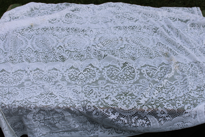 photo of lot of holiday lace tablecloths, Christmas patterns poly lace for table covers, curtains or fabric  #2