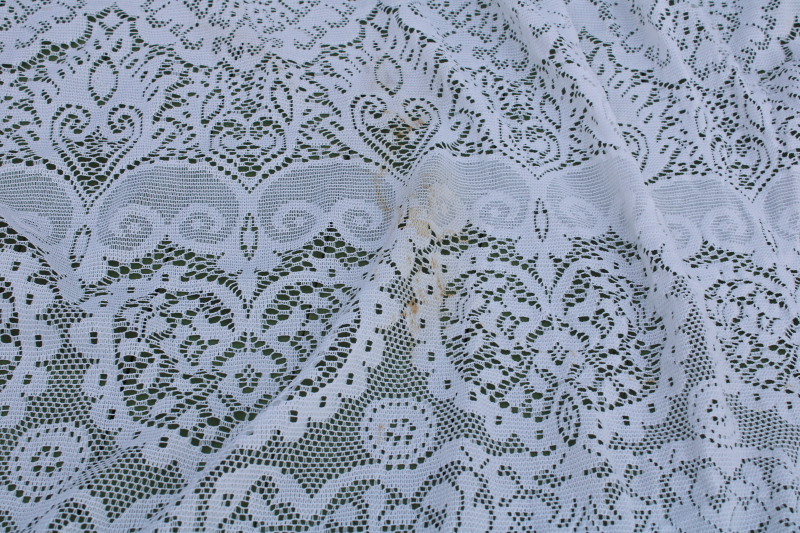 photo of lot of holiday lace tablecloths, Christmas patterns poly lace for table covers, curtains or fabric  #3
