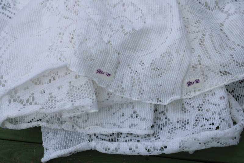 photo of lot of holiday lace tablecloths, Christmas patterns poly lace for table covers, curtains or fabric  #4