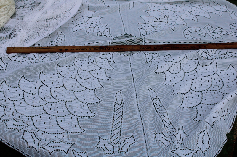 photo of lot of holiday lace tablecloths, Christmas patterns poly lace for table covers, curtains or fabric  #10