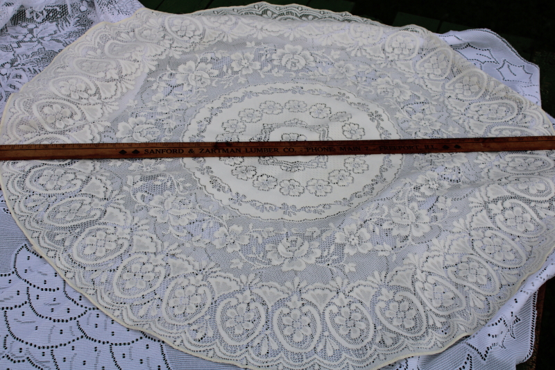 photo of lot of holiday lace tablecloths, Christmas patterns poly lace for table covers, curtains or fabric  #11