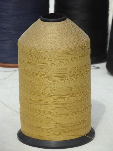 photo of lot of huge old cone spools of heavy duty thread for leather stitching #4