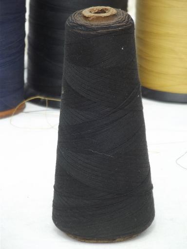 photo of lot of huge old cone spools of heavy duty thread for leather stitching #6