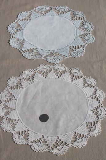 photo of lot of lovely vintage tea table linens & fancy whitework, lace doilies etc. #14