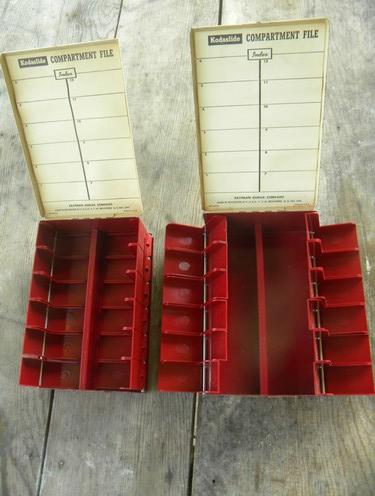 photo of lot of mid century Kodaslide compartment files/photo slide cases #2