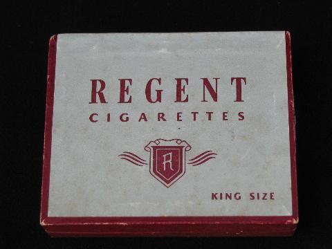 photo of lot of mid-century vintage Regent cigarette boxes w/tax stamps #2