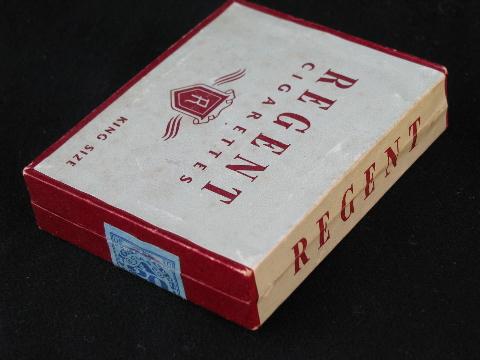 photo of lot of mid-century vintage Regent cigarette boxes w/tax stamps #3