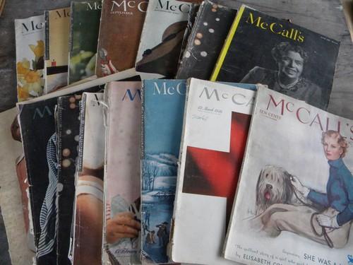 photo of lot of old 1940s McCall's magazines graphics and vintage advertising #1