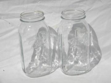 catalog photo of lot of old 2 quart Ball wide mouth canning jars, deco hoosier vintage