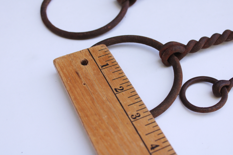 photo of lot of old & antique snaffle bits western style twisted wire etc, vintage horse tack #2