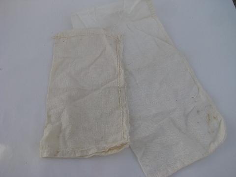 photo of lot of old antique cotton tiny bags & sacks, vintage farm primitive fabric #3