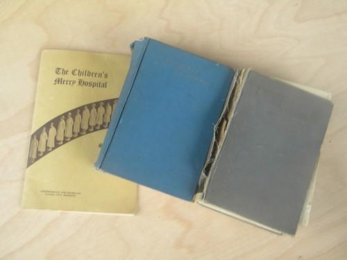 photo of lot of old medical nursing books w/photos children's hospital #1