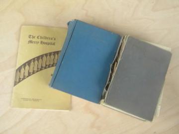 catalog photo of lot of old medical nursing books w/photos children's hospital