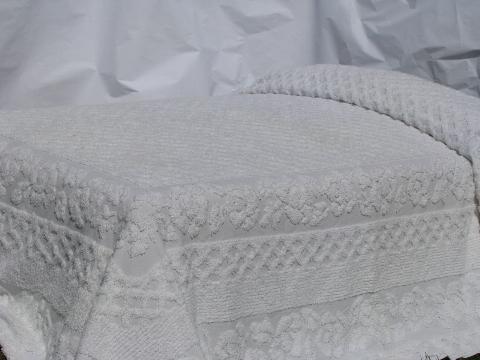 photo of lot of old vintage cotton chenille & candlewick bedspreads #2