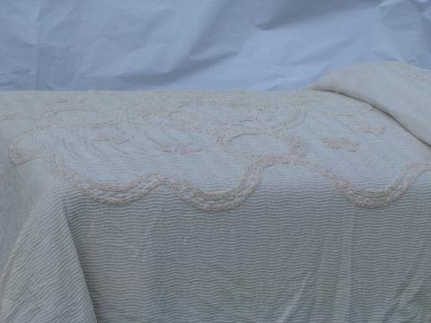 photo of lot of old vintage cotton chenille & candlewick bedspreads #4