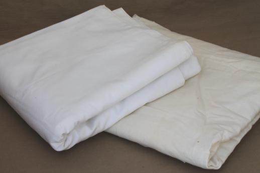 photo of lot of primitive fabrics, natural unbleached off-white & white solid cotton fabric #8