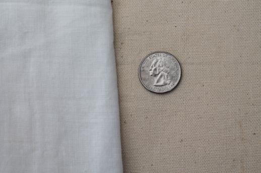 photo of lot of primitive fabrics, natural unbleached off-white & white solid cotton fabric #11