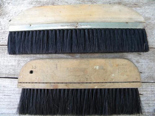 photo of lot of primitive old natural bristle brushes for wallpaper hanging etc #2