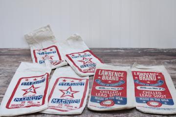 catalog photo of lot of printed cotton shot bags, Starshot USA red white blue rustic vintage decor