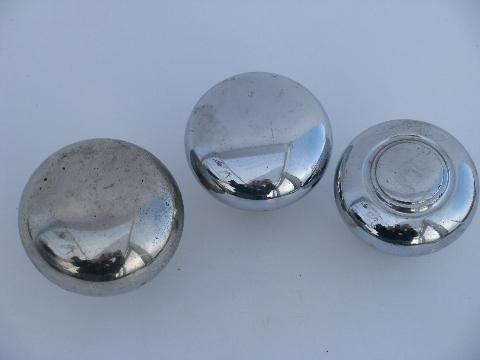 photo of lot of retro art deco vintage chrome doorknobs, architectural salvage hardware #2