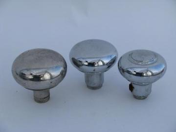 catalog photo of lot of retro art deco vintage chrome doorknobs, architectural salvage hardware