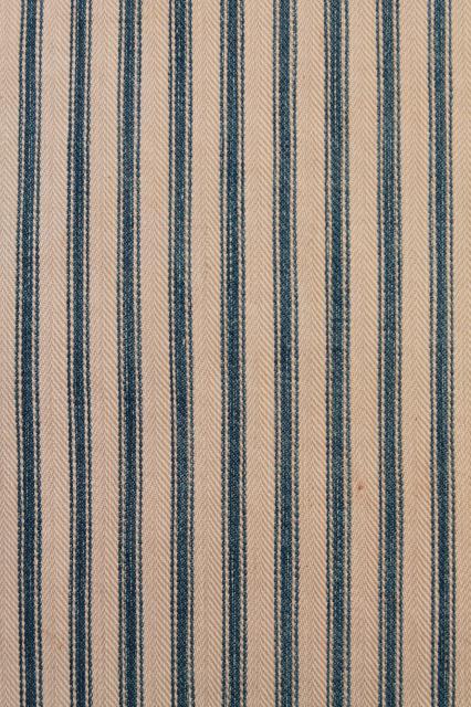 photo of lot of shabby country feather pillows, primitive old blue stripe cotton ticking fabric #2