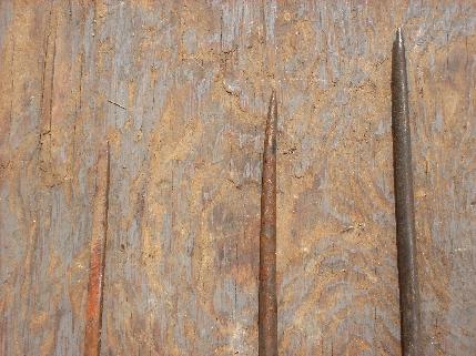 photo of lot of three antique primitive hand forged iron fireplace hearth skewers #3