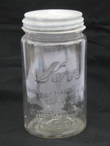 photo of lot of two vintage 1quart Kerr wide-mouth mason jars #2