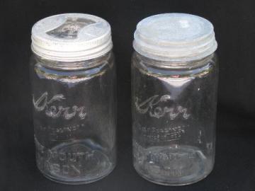 catalog photo of lot of two vintage 1quart Kerr wide-mouth mason jars