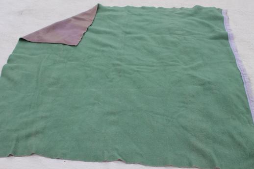 photo of lot of very shabby vintage wool blankets, felted cutting fabric for rugs or crafting #3