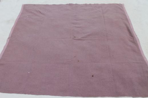 photo of lot of very shabby vintage wool blankets, felted cutting fabric for rugs or crafting #10