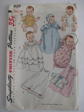 photo of lot of vintage 1940's - 50's sewing patterns, doll clothes period fashion outfits #2