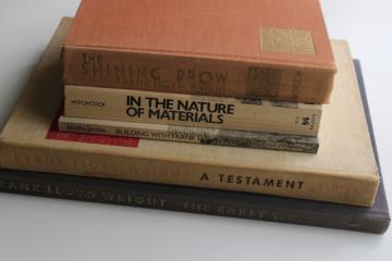 lot of vintage books, Frank Lloyd Wright his architectural designs & philosophy, life 