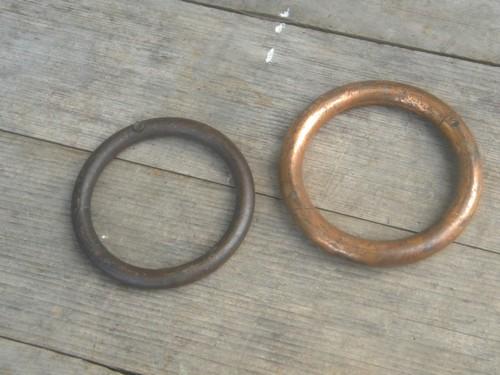 photo of lot of vintage bull nose rings solid copper/bronze/red brass #1