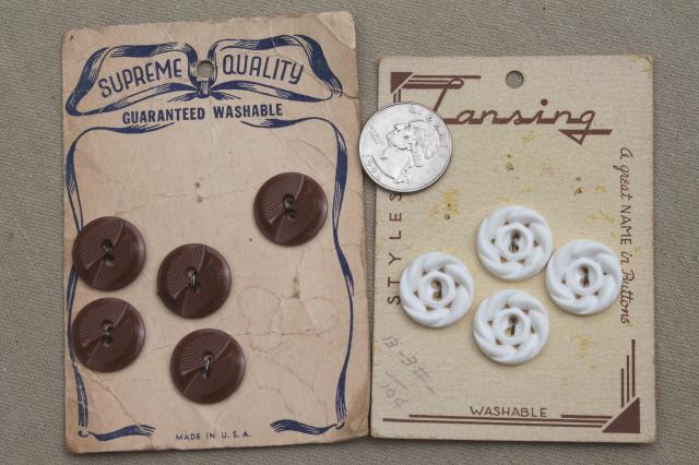 photo of lot of vintage buttons, rhinestone diamond dress buttons, bakelite coat buttons #3